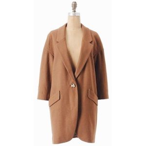 Anthropologie Cartonnier Camel Cocoon Coat Wool